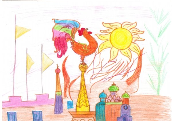 Сказка о золотом петушке рисунок