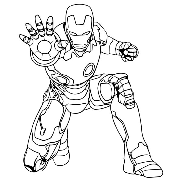 Раскраска герои Марвел Железный человек