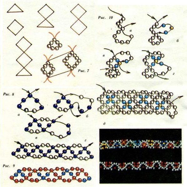 Ткачество бисером схемы браслетов для начинающих