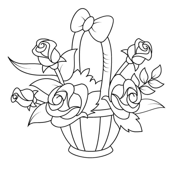 Букет цветов фломастерами