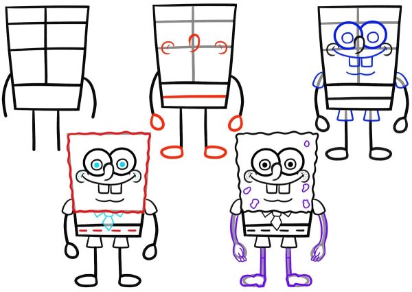 Губка Боб срисовать