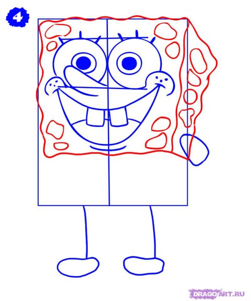 Нарисовать губку Боба