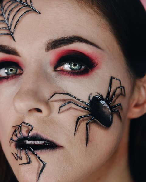 Аквагрим человек паук легкий