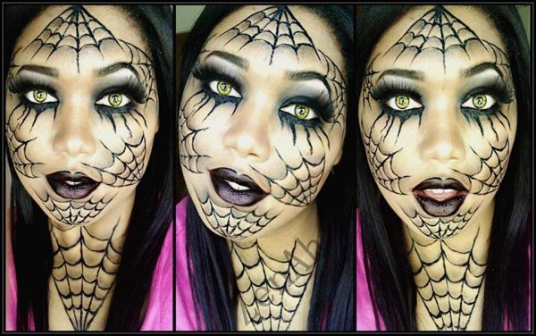 Макияж на Хэллоуин паутина