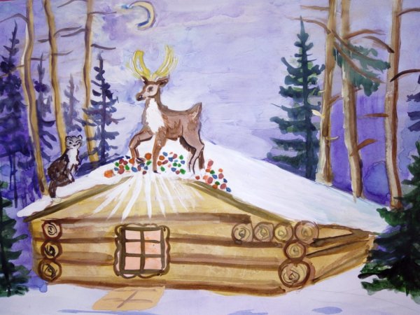 Иллюстрация к сказке серебряное копытце рисунок