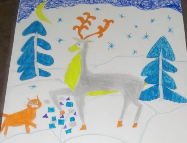 Рисование зимняя сказка