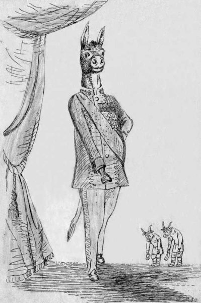 Иллюстрация к басне Крылова осел и Соловей