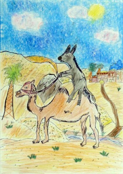 Раскраска к басне осел и Соловей