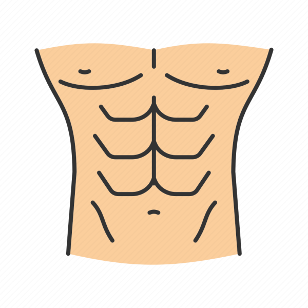 Нарисованные кубики на животе