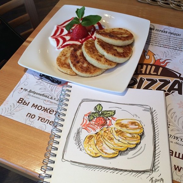 Оладьи акварелью