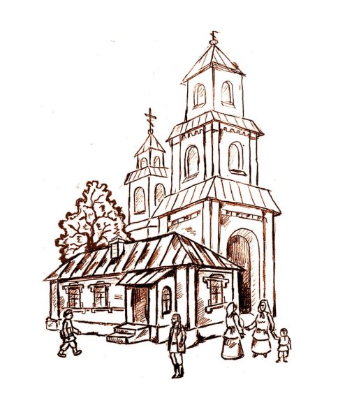 Церковь карандашом