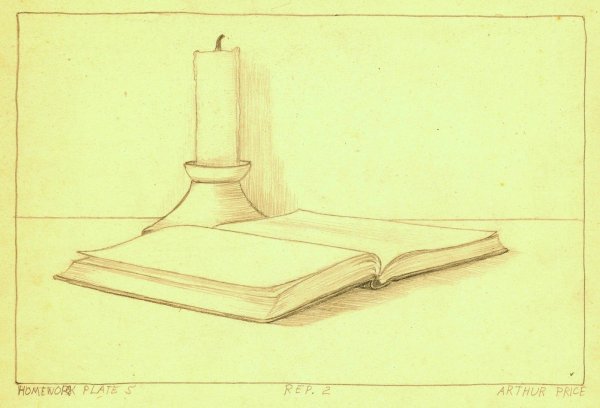 Книжный натюрморт карандашом