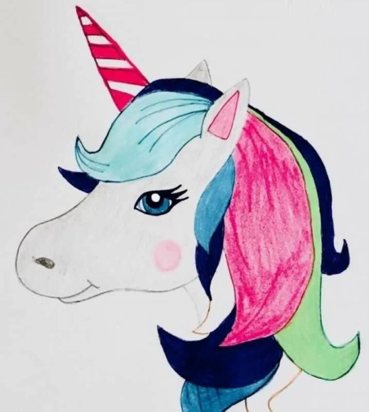 Единорог рисунок для срисовки
