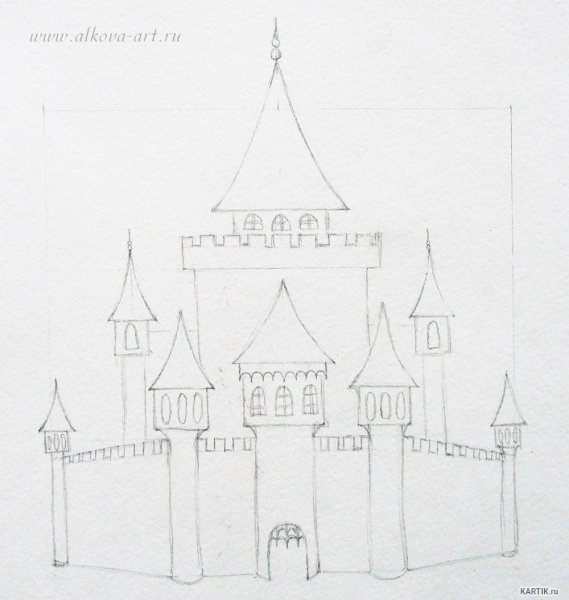 Замок срисовать изумрудный город