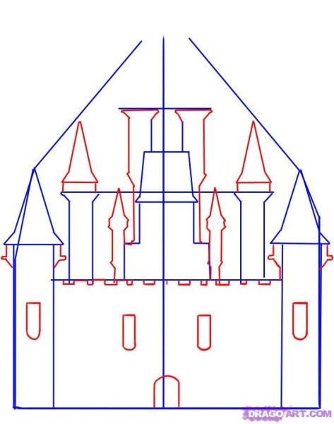 Замок рисунок карандашом
