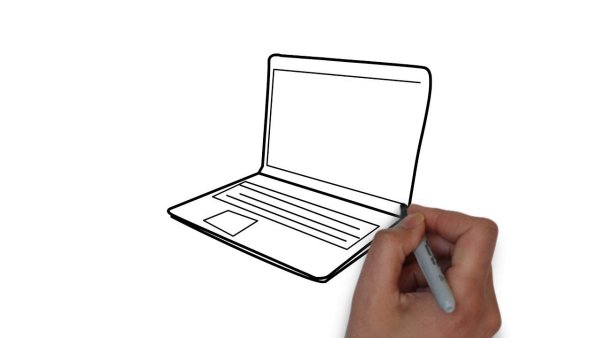 Поэтапное рисование ноутбука