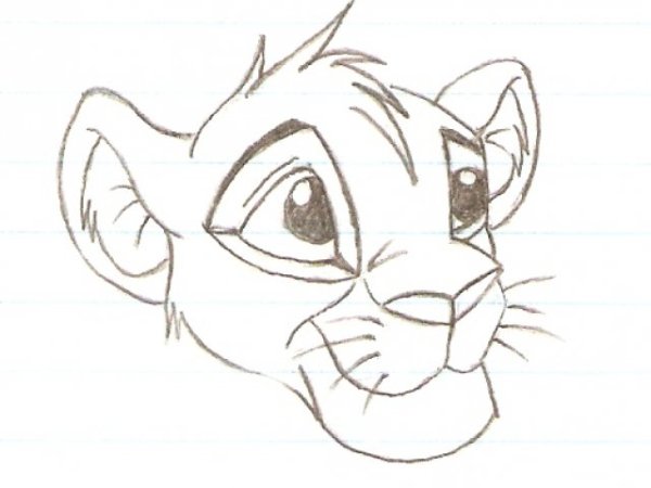 Симба карандашом для срисовки