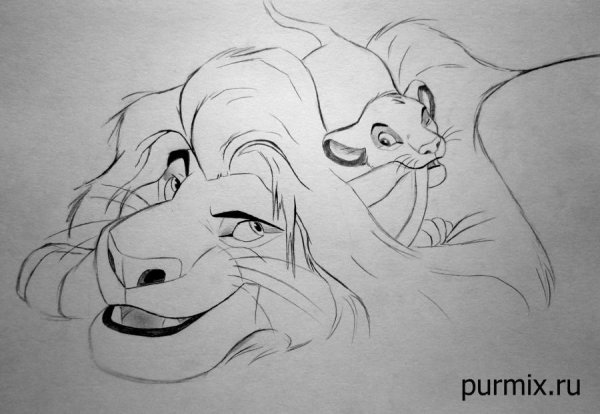 Рисунки легкие для срисовки Симба