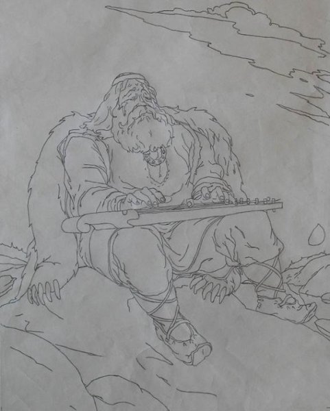 Иллюстрации к эпосу Калевала карандашом