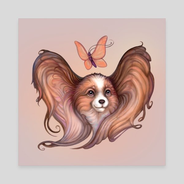 Собака Папильон арт