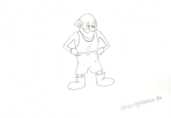 Поэтапное рисование дедушки