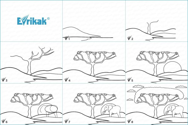 Пейзаж легкий для детей