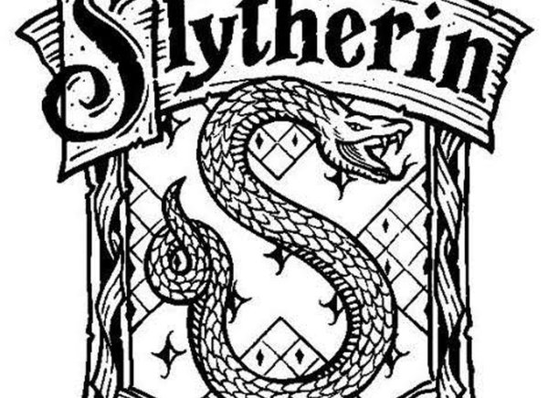 Гарри Поттер герб Слизерина раскраска