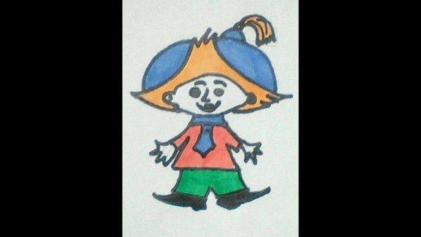 Поэтапное рисование Незнайки