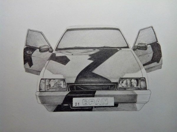 ВАЗ 21099 рисунок спереди