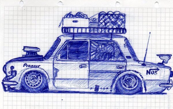 Рисунки по клеточкам ВАЗ