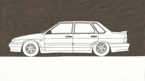 ВАЗ 2115 нарисовать сбоку