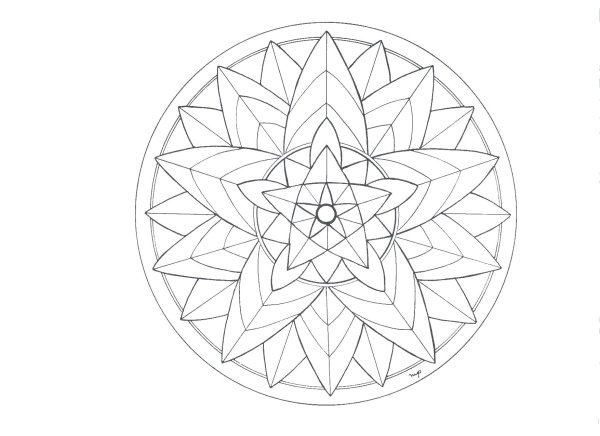 Мандала для раскрашивания легкая