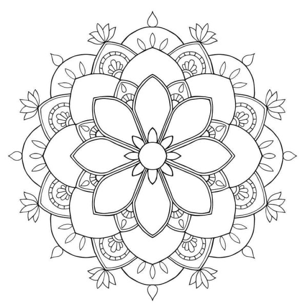 Раскраска Мандала цветы