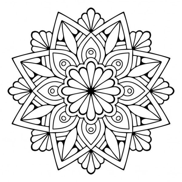 Мандалы цветочные для раскрашивания