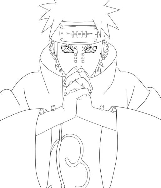 Раскраска аниме Наруто Пейн