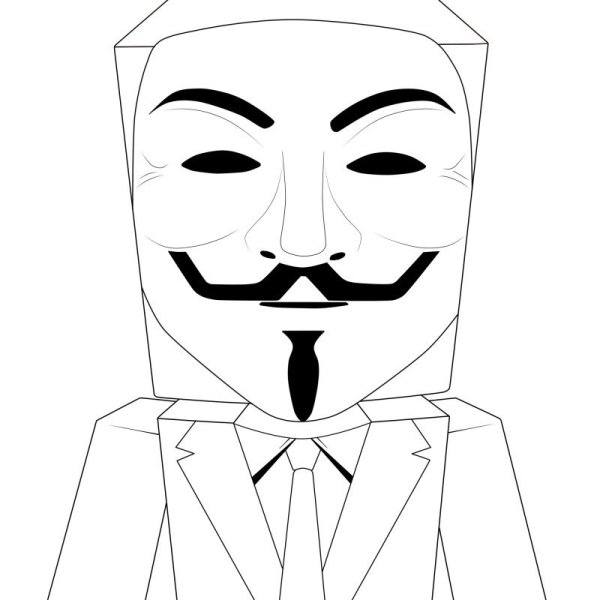 Маска Анонимуса раскраска