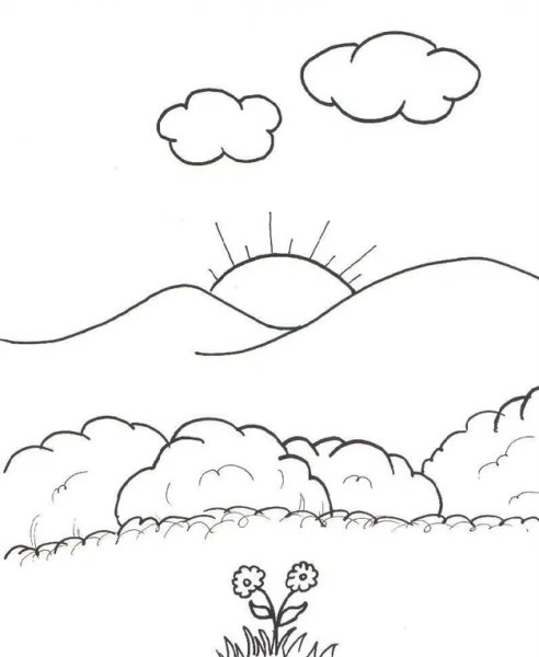 Поляна раскраска для детей