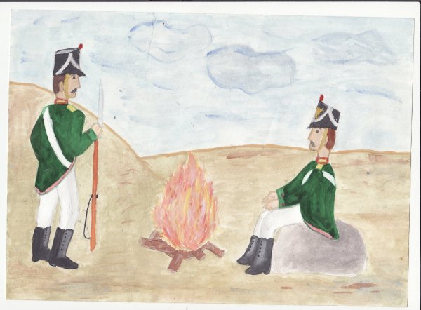 Солдат на 1812 Бородино иллюстрации