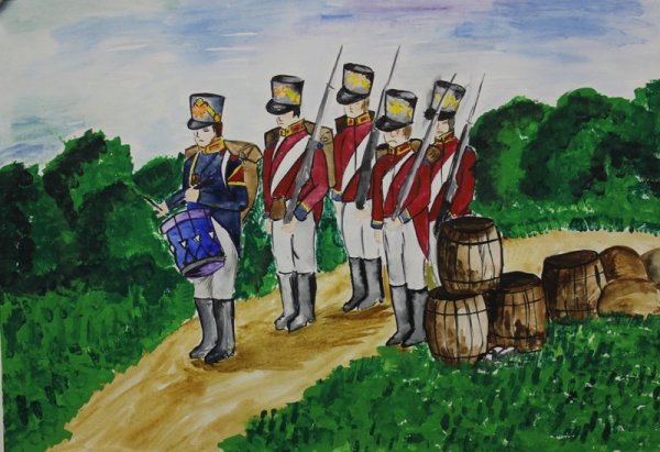 Детские рисунки Бородинское сражение 1812 года