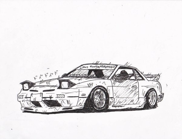 Nissan 180sx drawing
