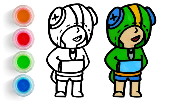 Леон из Brawl Stars нарисовать