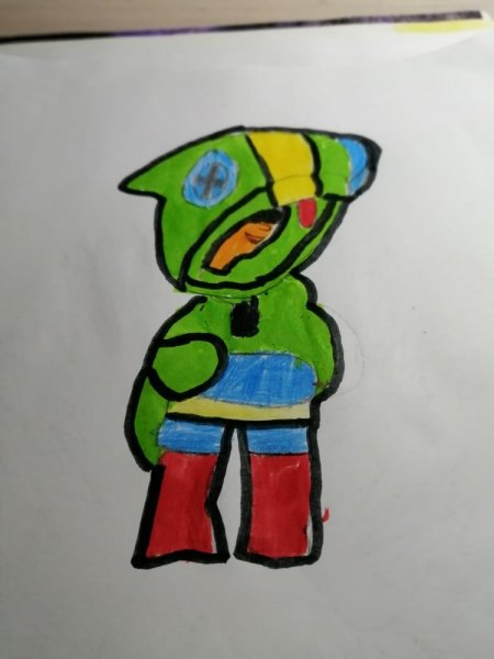 Леон акула из БРАВЛ старс раскраска