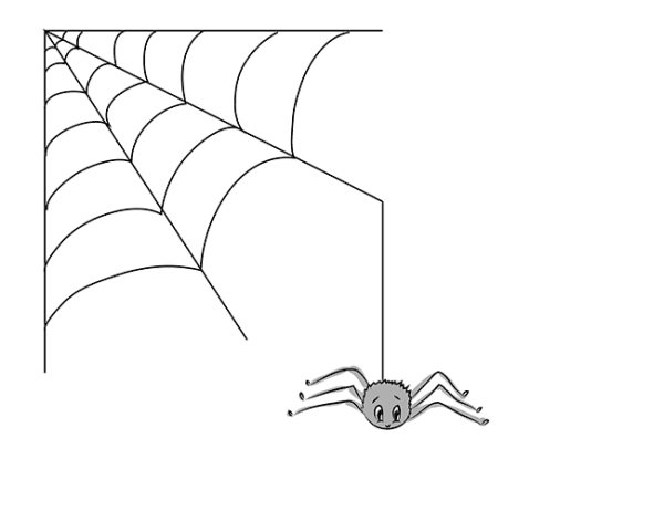 Поэтапное рисование паука для детей