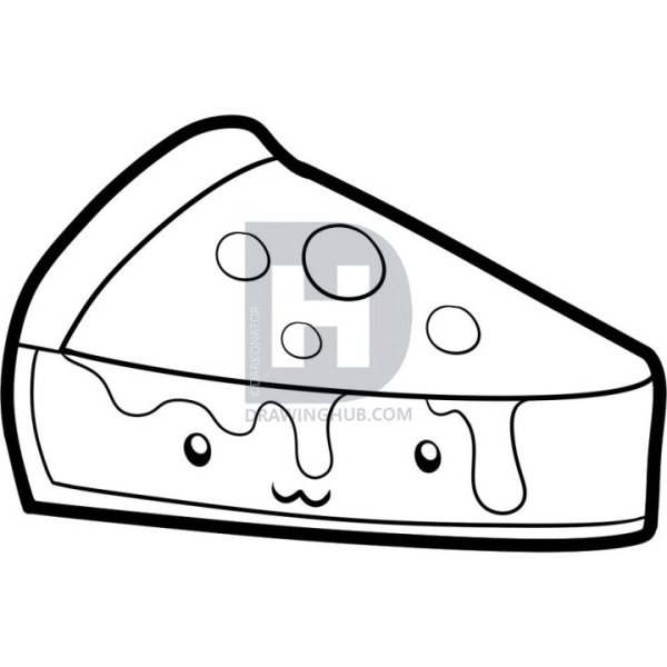 Кусочек пирога раскраска для детей