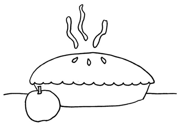 Яблочный пирог раскраска