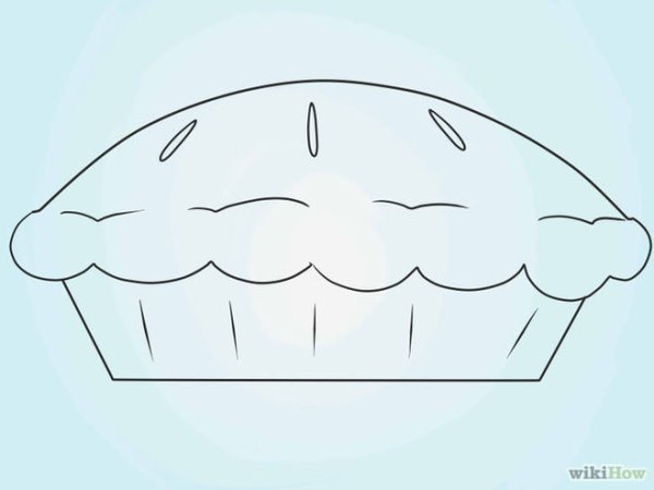 Пирог рисунок карандашом