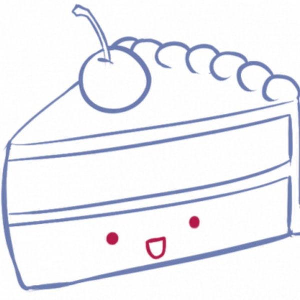 Раскраска тортик кусочек