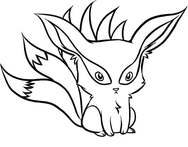 Раскраска Наруто девятихвостый Лис