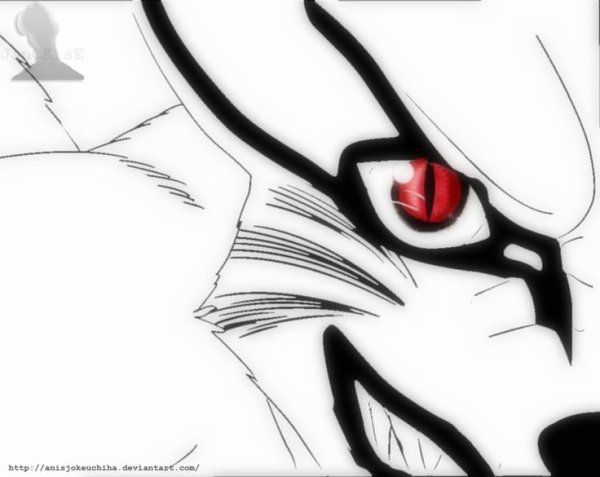 Курама из Наруто черно белое