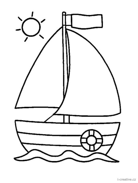Кораблик раскраска для детей 2 лет